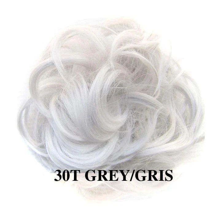 Chouchou Cheveux Chignon Gris