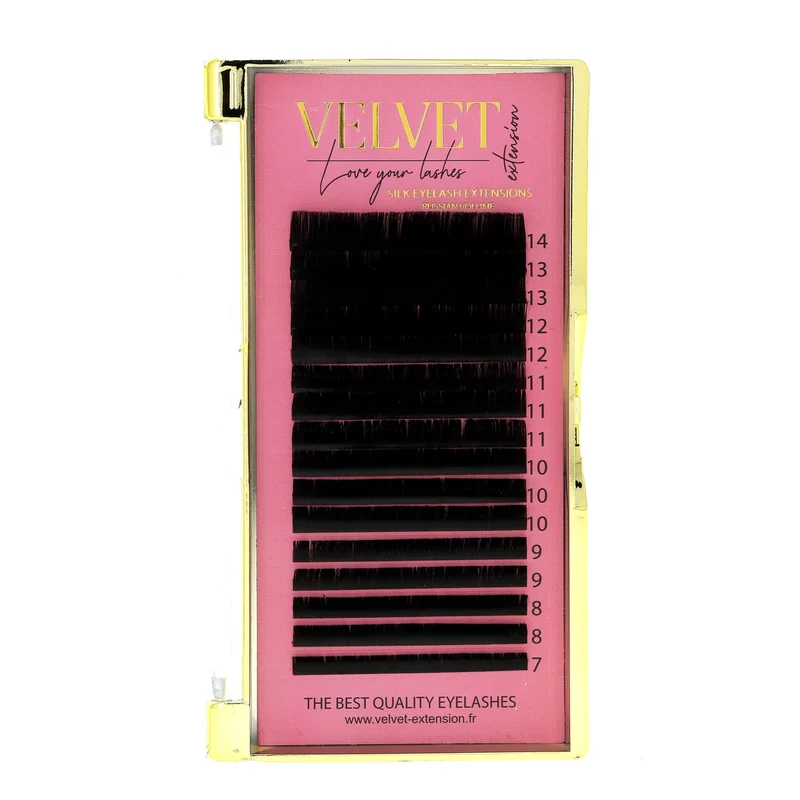 Volume Russe – Extensions de cils en soie – Boîte MIX (7–14 mm) – Bouquets faits main