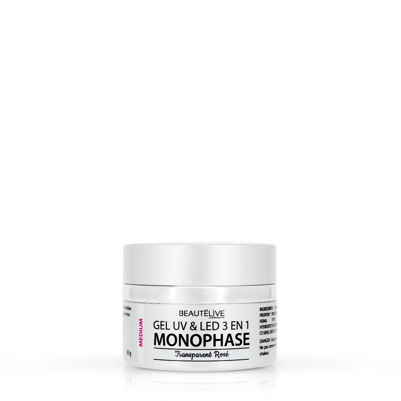 Gel UV & LED 3en1 Transparent rose Medium
