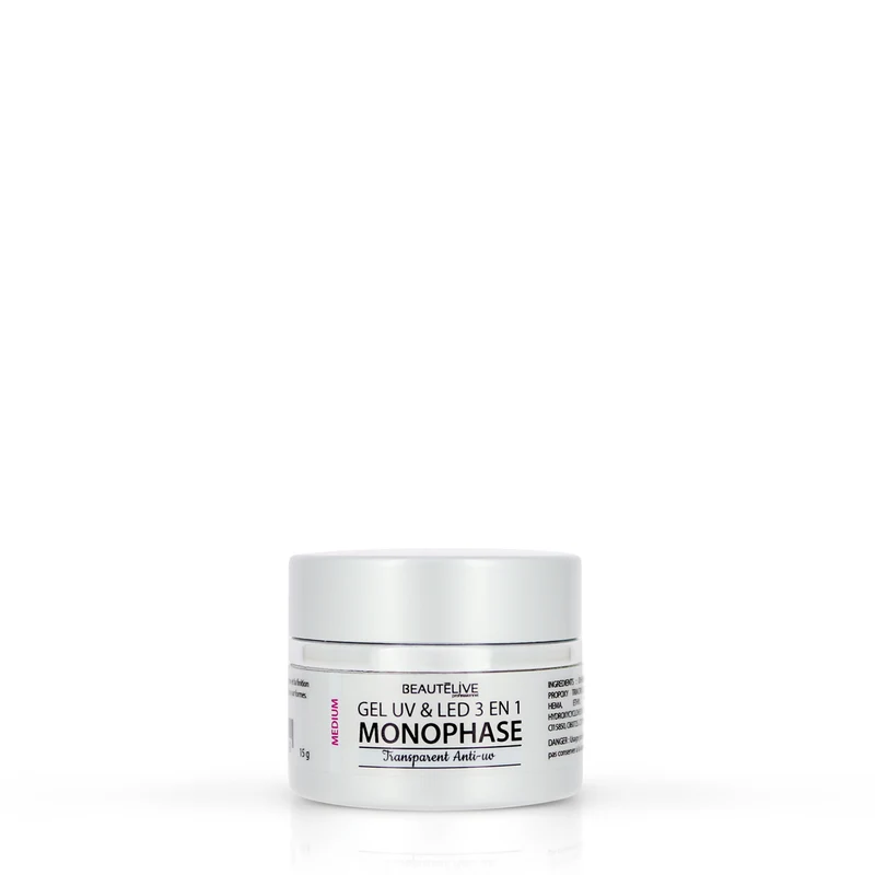 Gel UV & LED 3en1 Medium Transparent anti UV