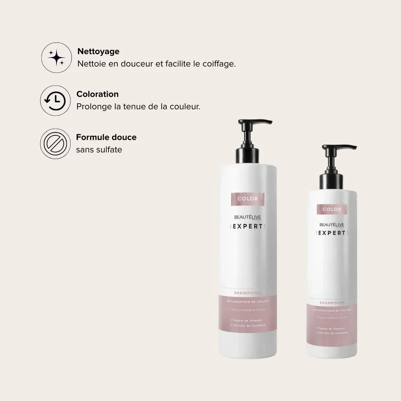 Shampoing Prolongateur de Couleur Beautélive Expert Color