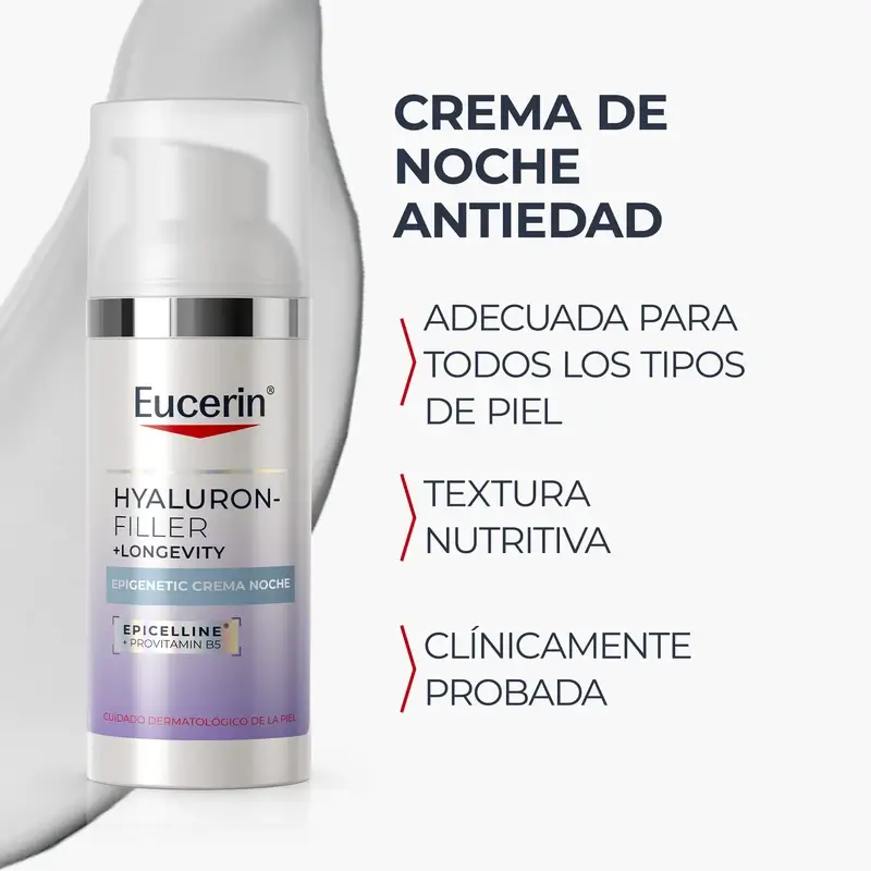 Eucerin Hyaluron-Filler + Longevity Epigenetic Crème de nuit, 50 ml