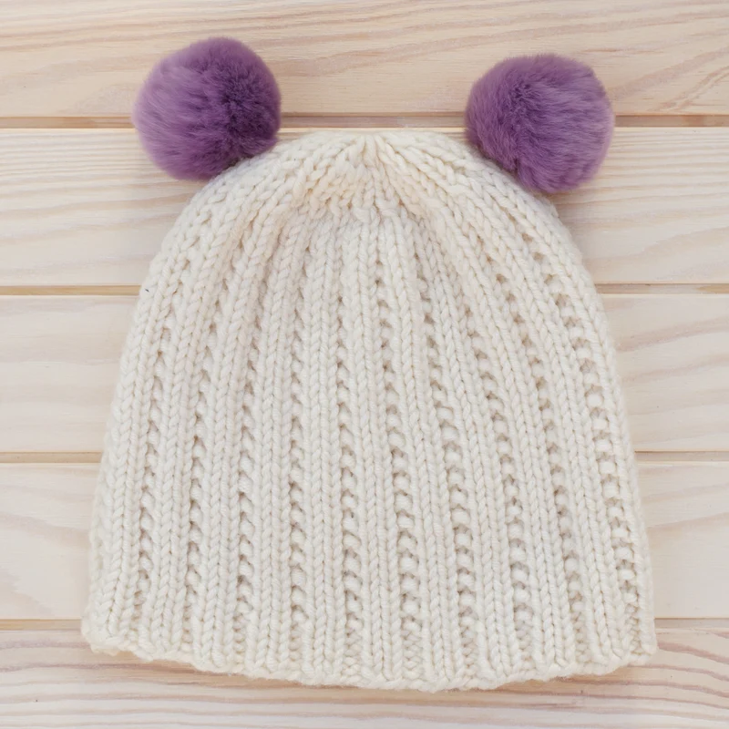 pompon en fourrure de lapin