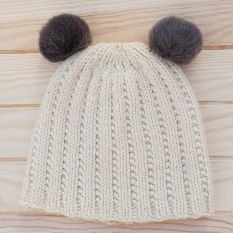 pompon en fourrure de lapin