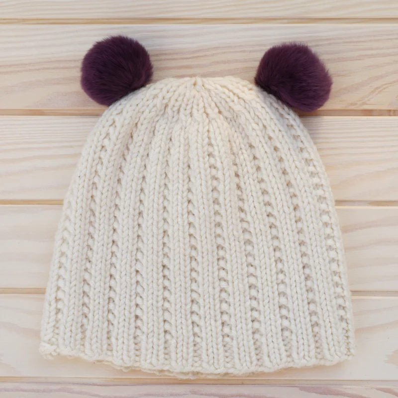 pompon en fourrure de lapin