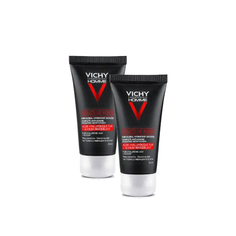 Vichy Homme Structure Force Crème visage pour homme 50 ml, lot de 2