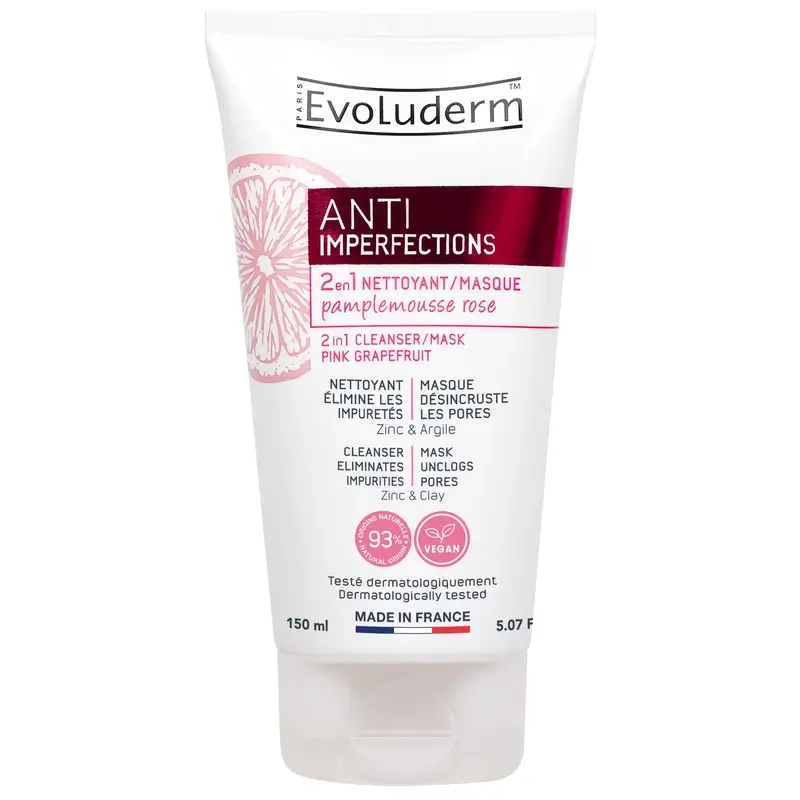 Evoluderm Gel nettoyant / Masque 2X1, 150 ml