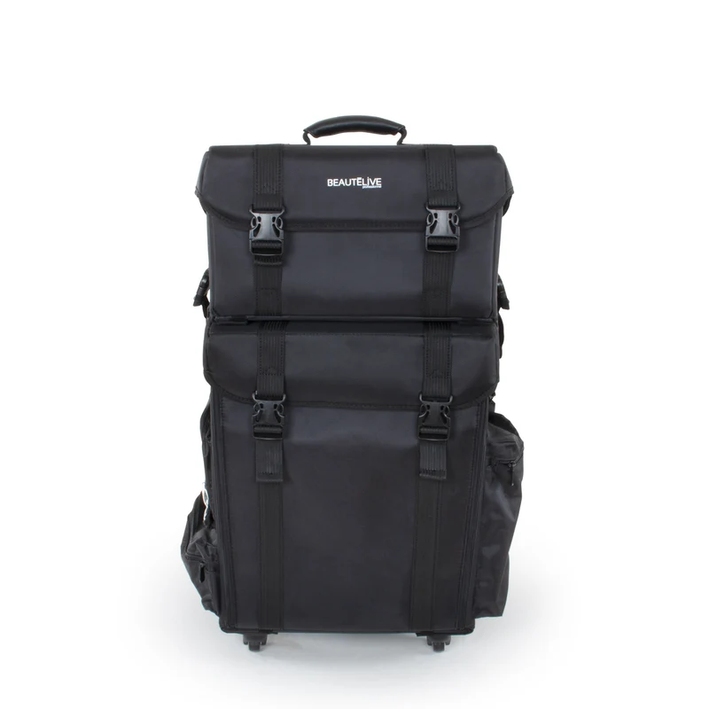 Valise professionnelle noire double compartiment 4 roues BERLIN