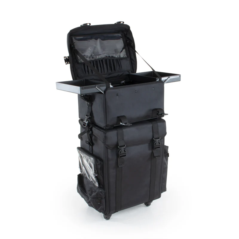 Valise professionnelle noire double compartiment 4 roues BERLIN