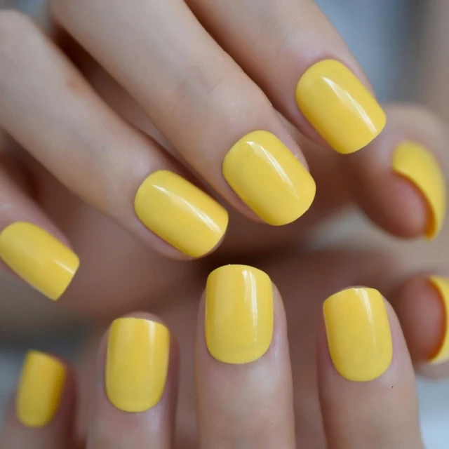 Faux Ongles Couleur Jaune