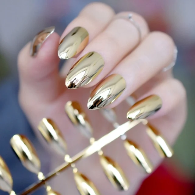 Faux Ongles Doré