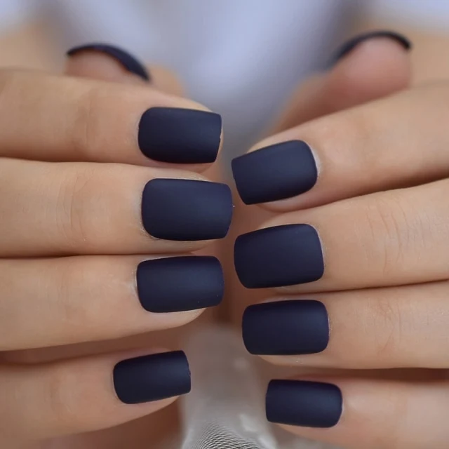 Faux Ongles Bleu Nuit