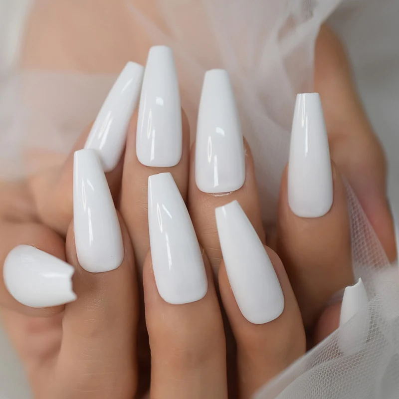 Faux Ongles Blanc Long