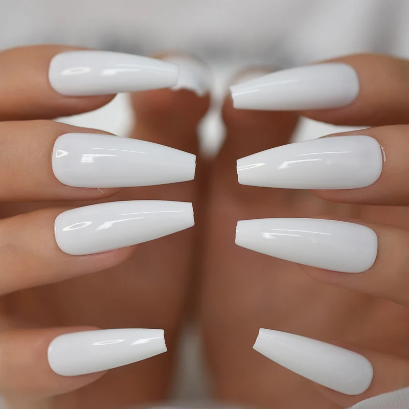 Faux Ongles Blanc Long