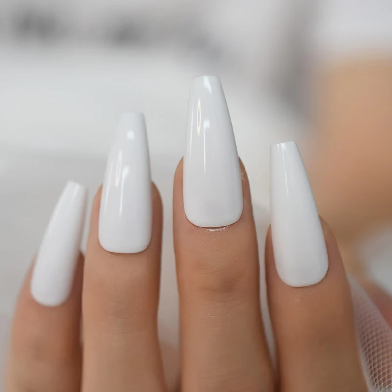 Faux Ongles Blanc Long