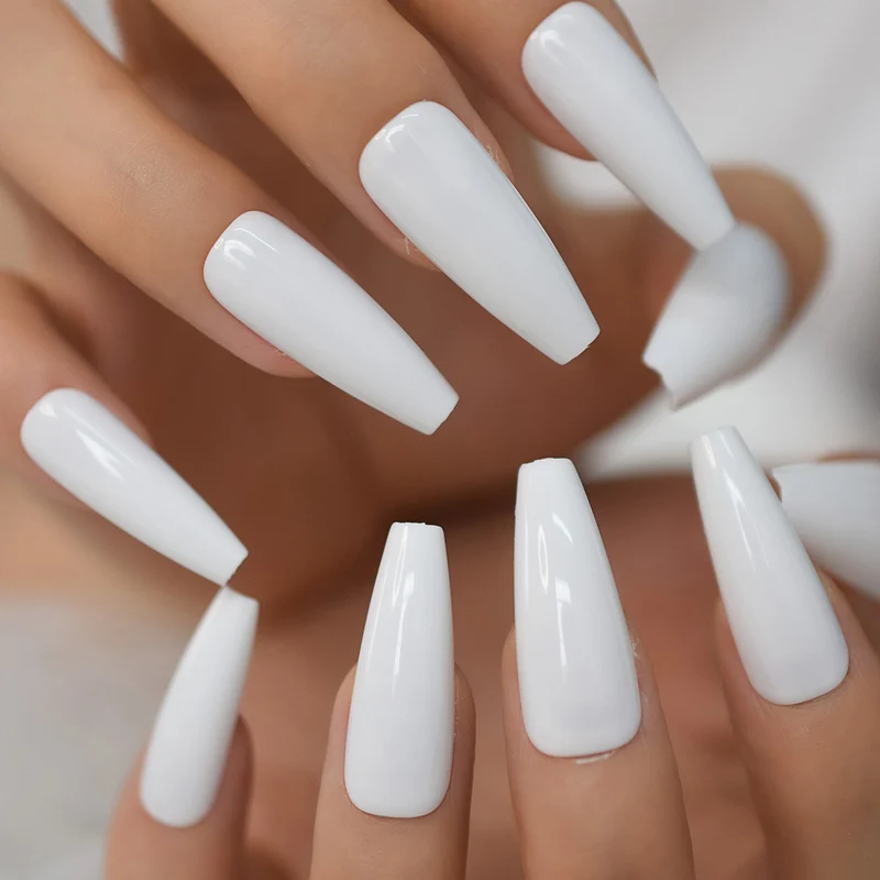 Faux Ongles Blanc Long
