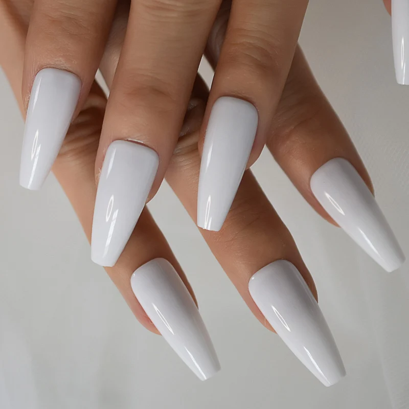 Faux Ongles Blanc Long