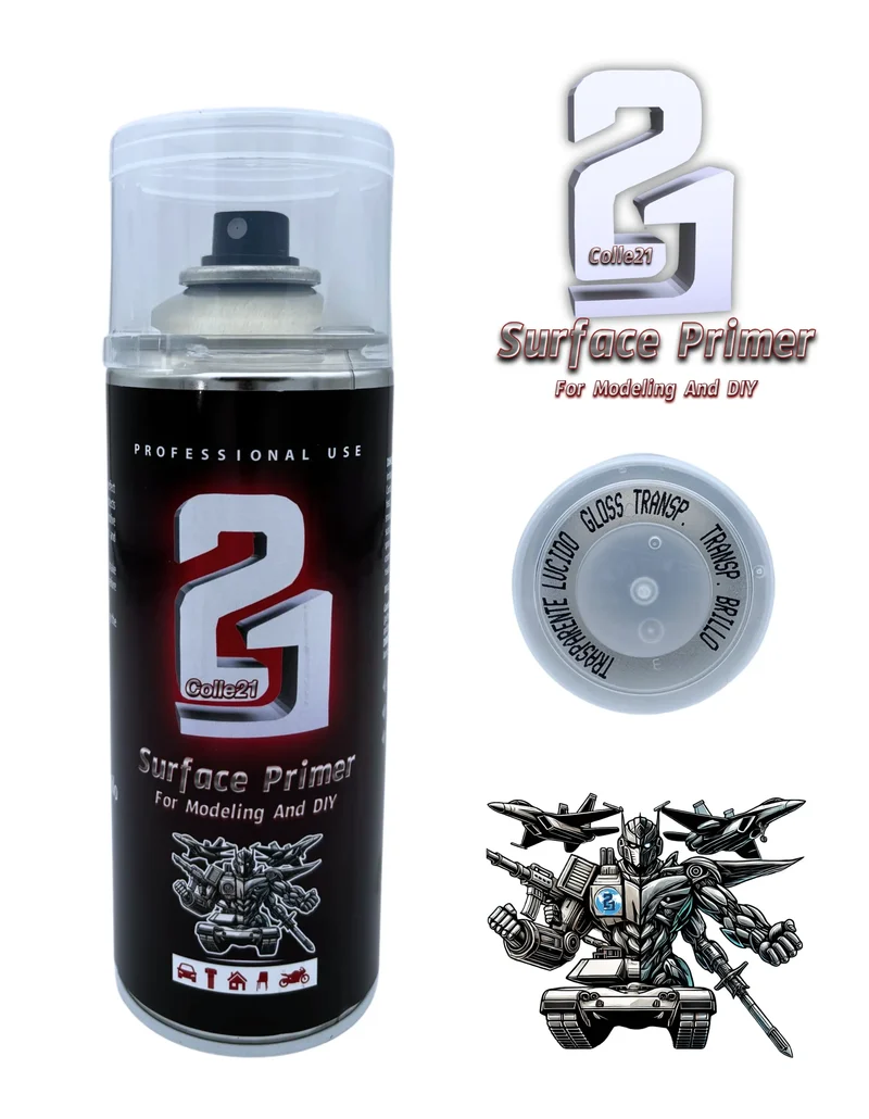 PRIMER SPRAY GLOSS TRANSPARENT VARNISH Colle21 Produit pour bricolage & modélisme, pour des finitions parfaites !