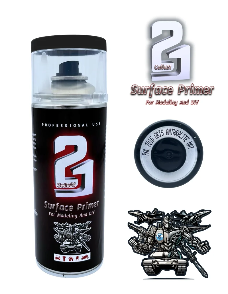PRIMER SPRAY GREY ANTHRACITE MAT Colle21 - Produit pour bricolage & modélisme, pour des finitions parfaites !