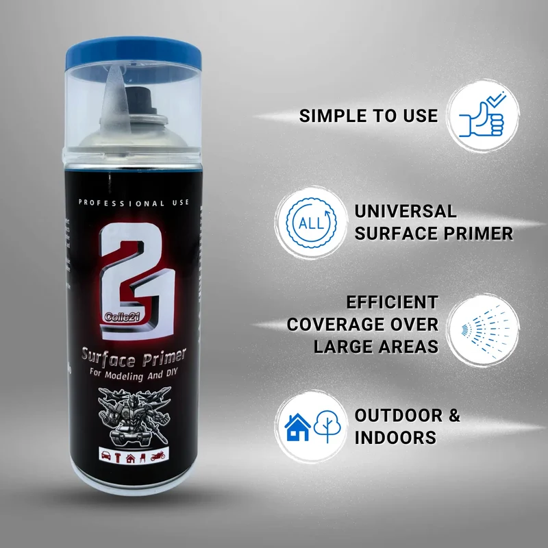 PRIMER SPRAY BLU MAT Colle21 - Produit pour bricolage & modélisme, pour des finitions parfaites !