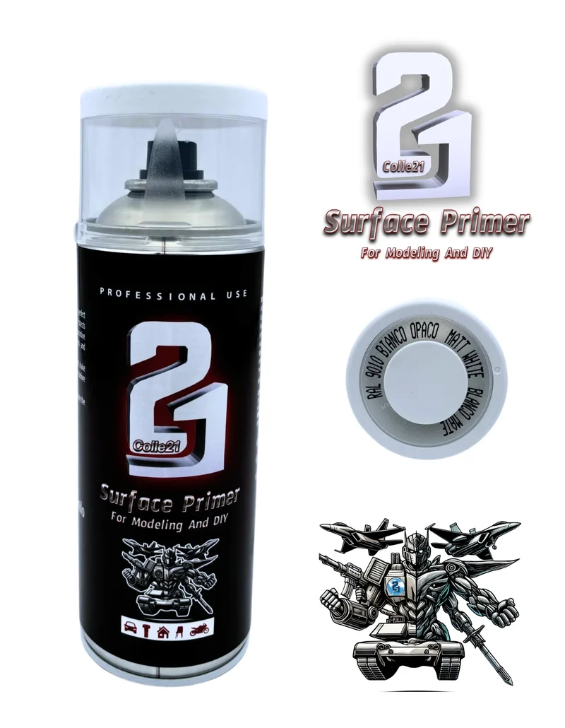 PRIMER SPRAY WHITE MAT Colle21 - Produit pour bricolage & modélisme, pour des finitions parfaites !