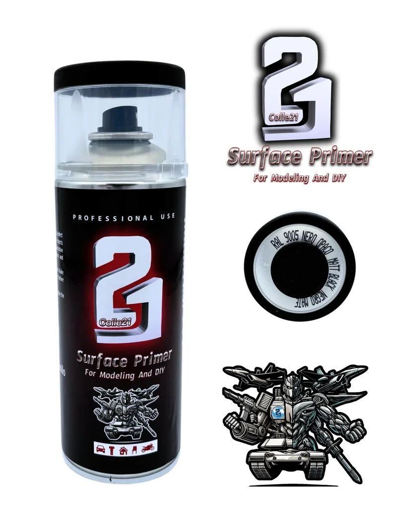 PRIMER SPRAY BLACK MATT Colle21 - Produit pour bricolage & modélisme, pour des finitions parfaites !
