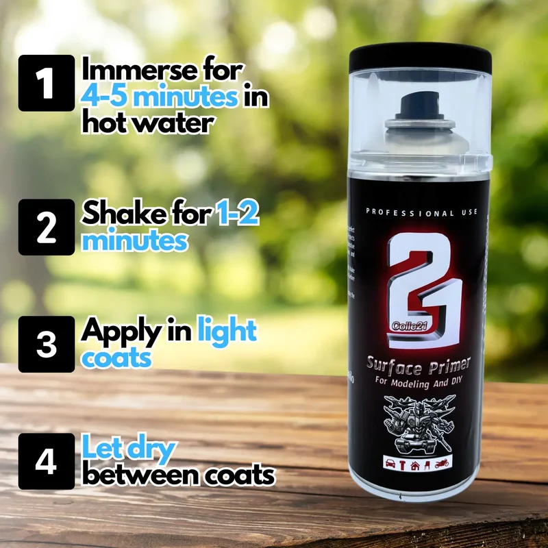 PRIMER SPRAY BLACK MATT Colle21 - Produit pour bricolage & modélisme, pour des finitions parfaites !