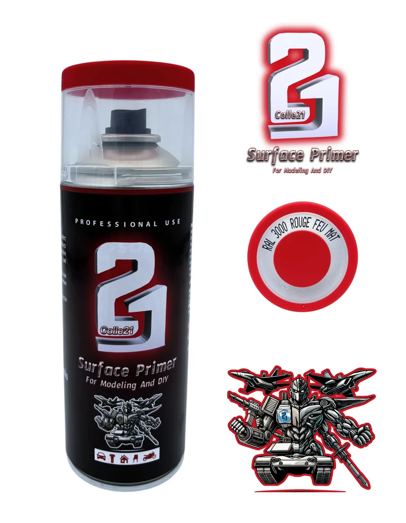 PRIMER SPRAY RED MATT Colle21 - Produit pour Bricolage & Modélisme , Finitions Parfaites ! ✨🔧