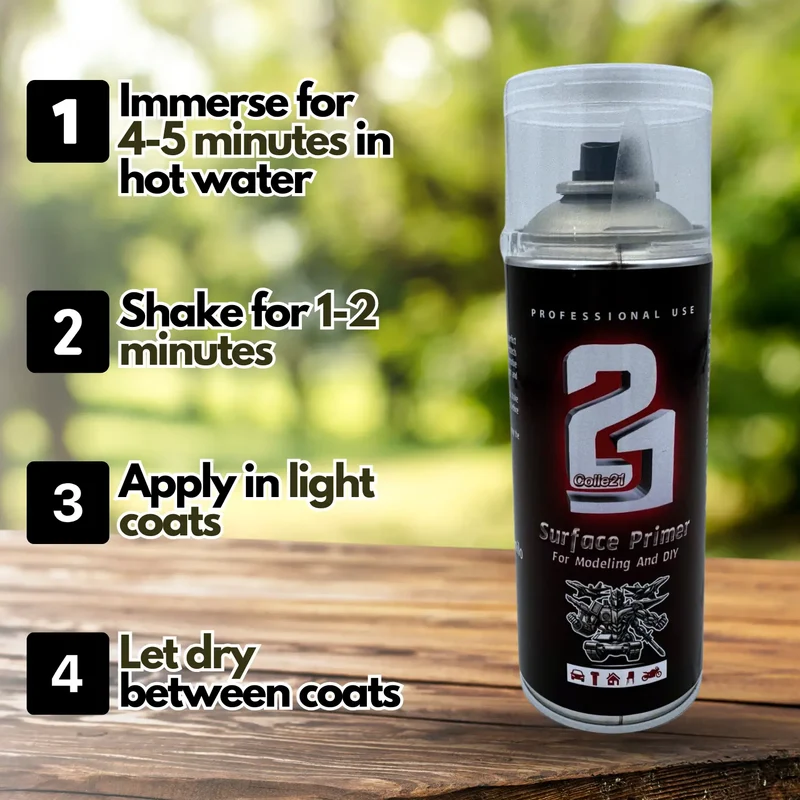 PRIMER SPRAY MILITARY GREEN MATT Colle21 - Produit pour bricolage & modélisme, pour des finitions parfaites !