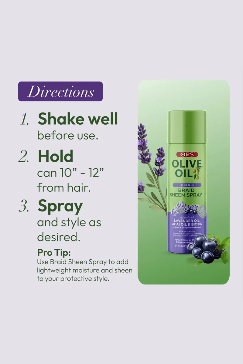 ORS OLIVE OIL BRAIDZONE BRAID SHEEN SPRAY 10oz