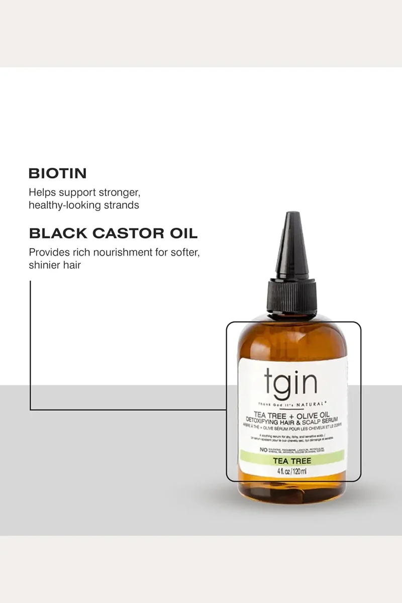 TGIN TEA TREE + OLIVE OIL DETOXIFYING HAIR & SCALP SERUM