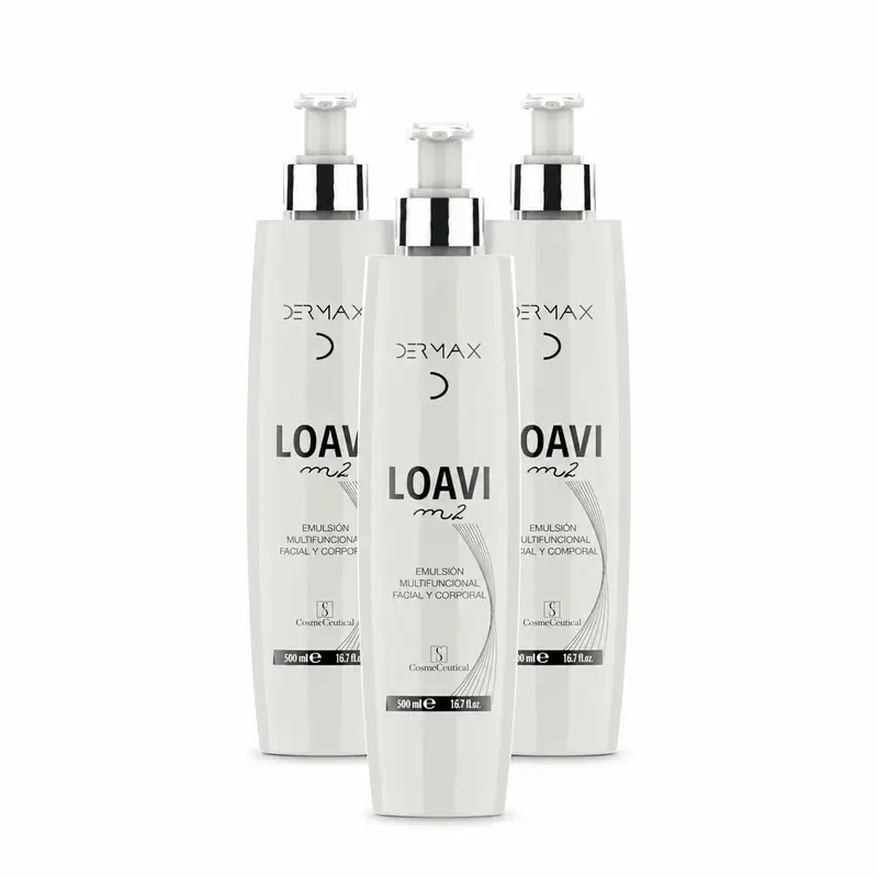 Dermax Loavi M2 Émulsion pour le visage et le corps, lot de 3 x 500 ml