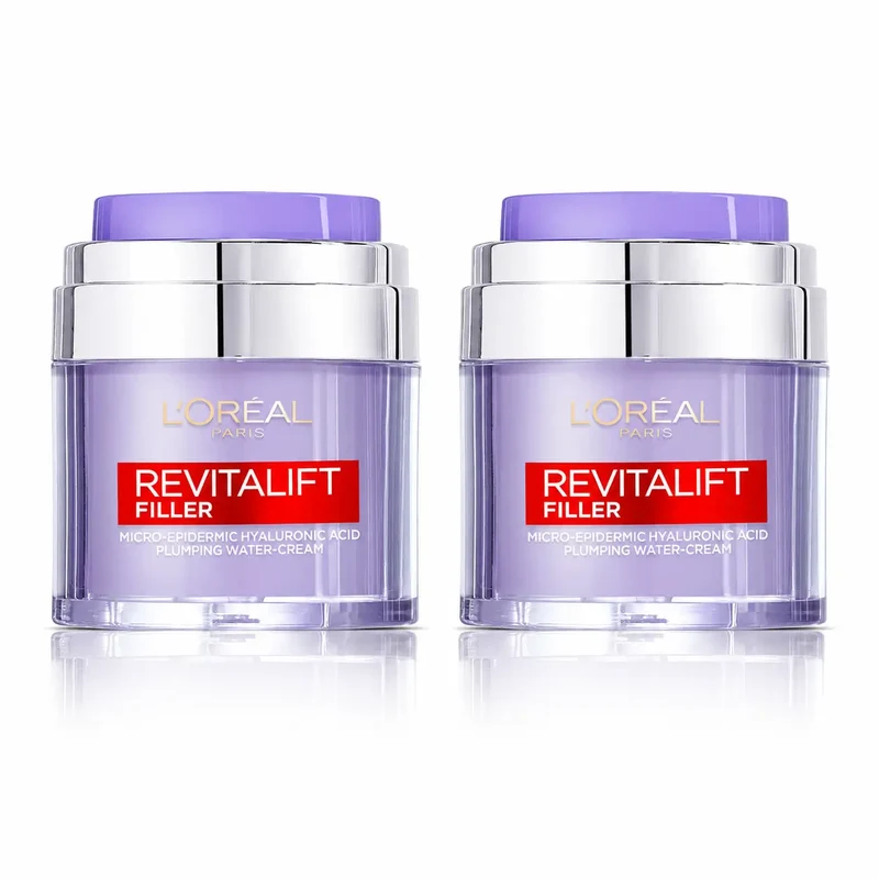 L'Oréal Paris Revitalift Filler Cream Gel : Hyaluronic Acid & 3 Ceramides, Intense Moisturising, pack 2