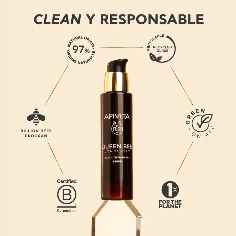Apivita Queen Bee Longevity Serum 12 Youth Marker, 30 ml