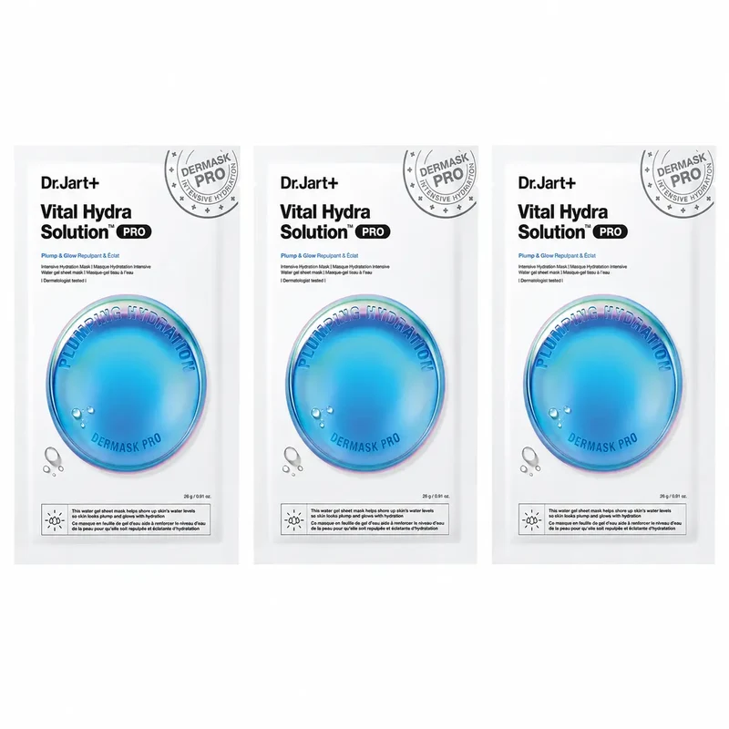 Dr. Jart+ Dermask Vital Hydra Solution Pro Moisturising Face Mask, 26 Gr , pack 3