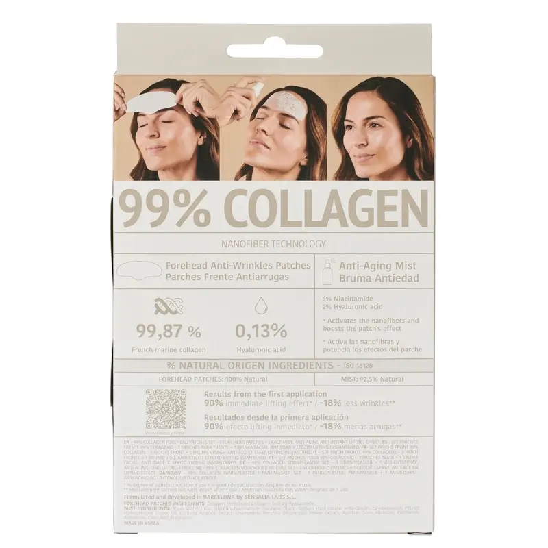 Iroha Nature Forehead Patches 99% Collagen (3 pcs + 1 Mist) , 3 paires