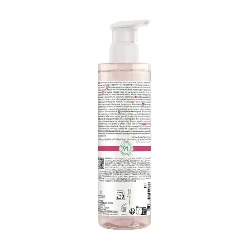 A-Derma Exomega Gel nettoyant apaisant pour le visage, 200 ml