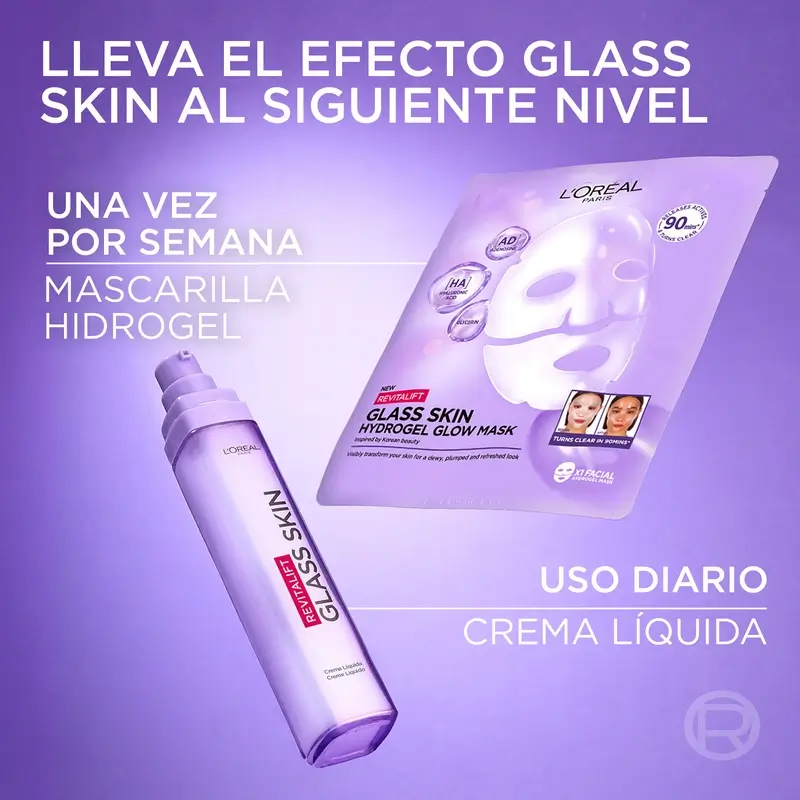 L'Oréal Paris Masque Tissue Revitalift Masque facial Hydrogel peau de verre, 1 unité
