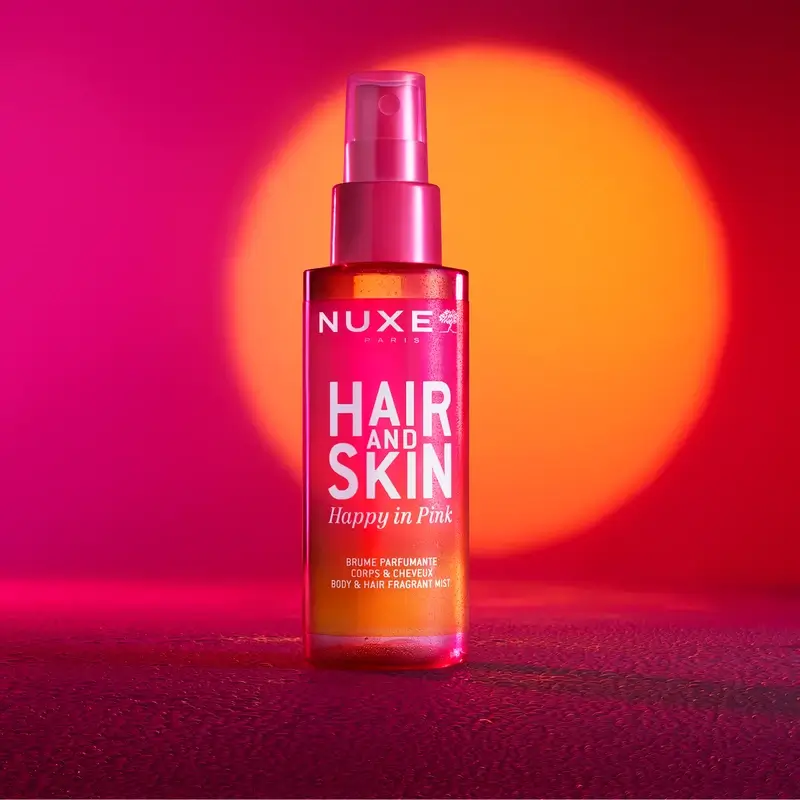 Nuxe Hair & Skin Happy In Pink Brume parfumée pour le corps et les cheveux, 100 ml