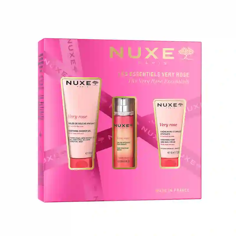 Nuxe Very Rose Gift Box Very Rose Gel nettoyant + Crème pour les mains + Eau de toilette parfumée