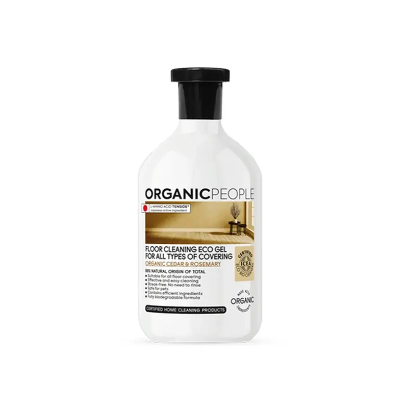 Organic People Gel nettoyant pour sols pour tous types de surfaces. Cèdre et romarin bio, 500 ml