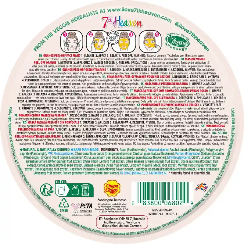 7 Heaven Chupa Chups Orange Peel-Off Mask