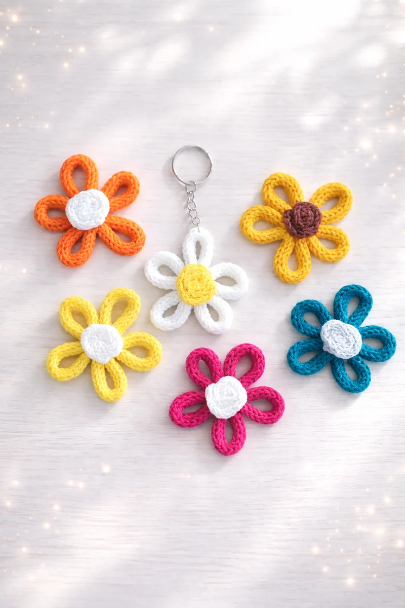 Porte-clés fleur