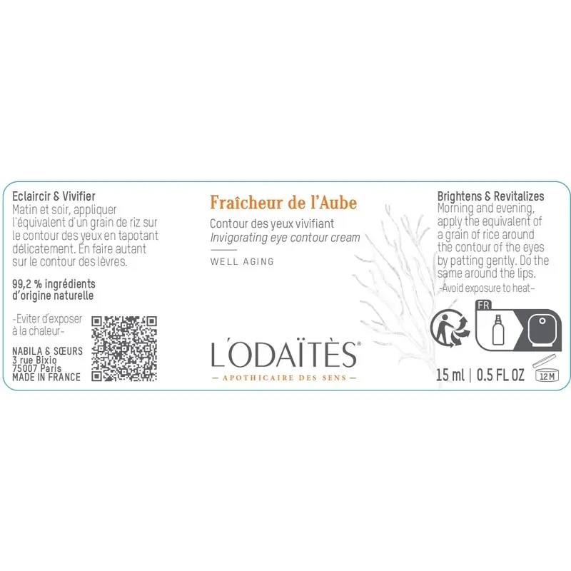 L'Odaïtès Facial Fraîcheur De L'Aube - Contour des yeux revitalisant , 15 ml