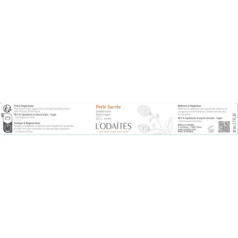 L'Odaïtès Facial Perle Sacré - Crème riche, 50 ml