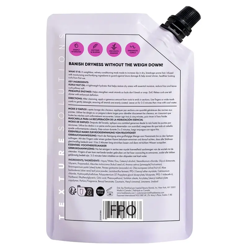 Masque capillaire hydratant Hask Texture Light, 235 ml