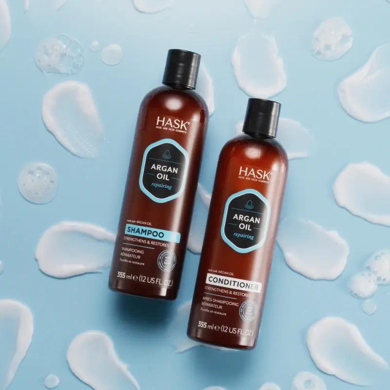 Hask Shampooing réparateur à l'huile d'argan, 355 ml