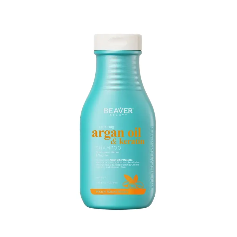 Beaver Shampooing réparateur à l'huile d'argan et à la kératine, 350 ml