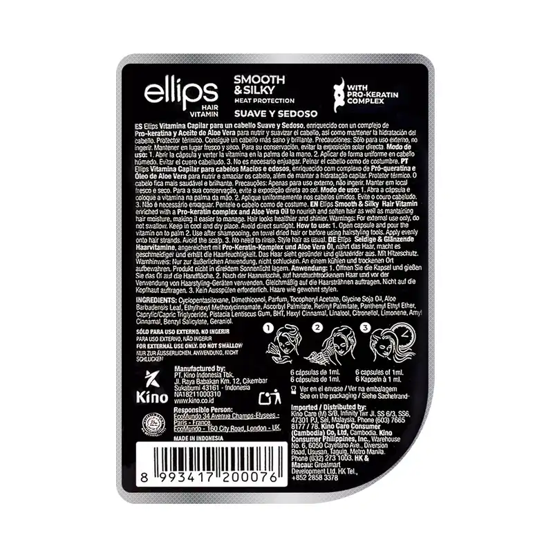 Ellips Pro-Keratin Yellow Hair Vitamin Pro-Smooth & Silky Hair , 6 capsules