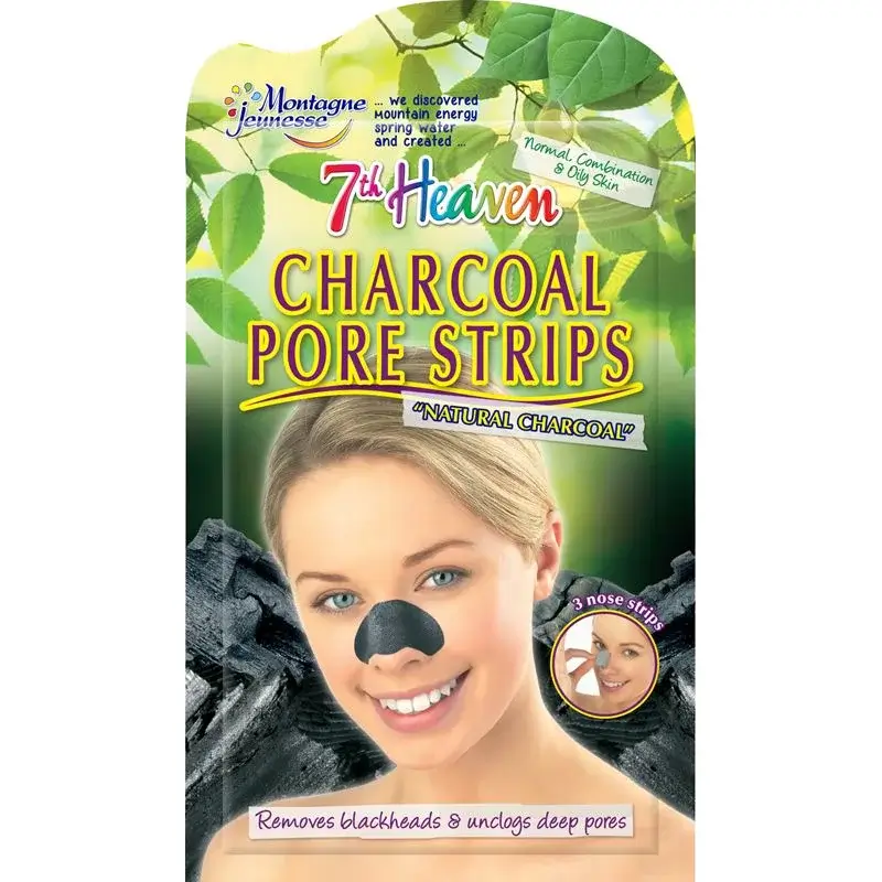 7 Heaven Women's Charcoal Nose Strips, 3 pcs.